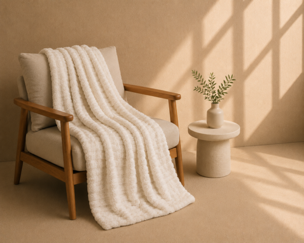 Manta Polar Ivory Blanca